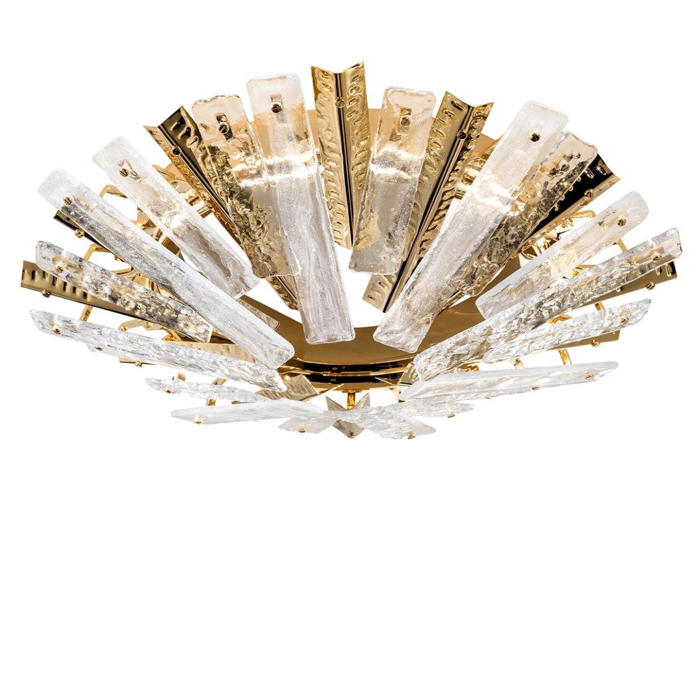 Lampada a soffitto Artic oro chiaro e vetro trasparente