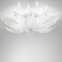 Lampada a soffitto Paradise cromo con vetro foglia argento