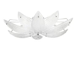 Lampada a soffitto Paradise cromo con vetro foglia argento