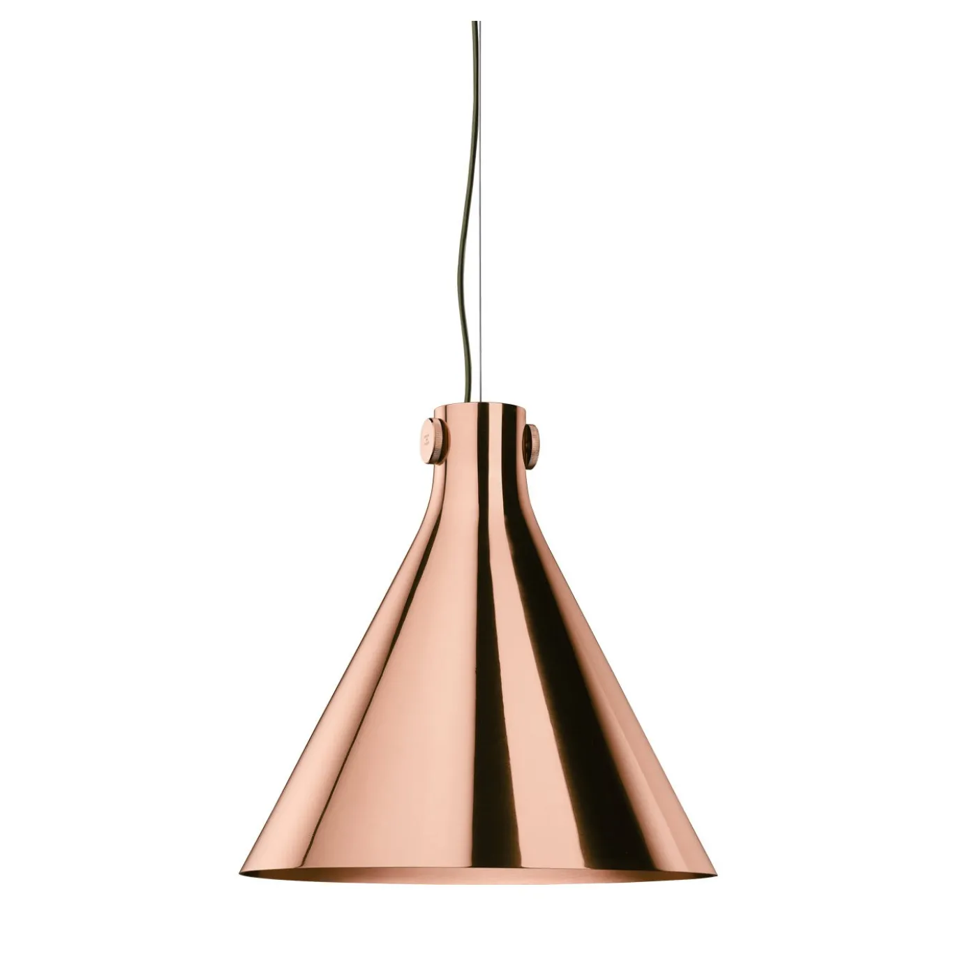 Lampada a sospensione a cono in rame di Richard Hutten