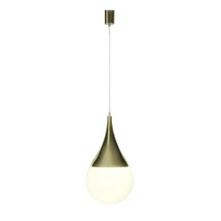 Lampada a sospensione a goccia in ottone dorato