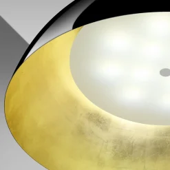 Lampada a Sospensione Amalfi Nero Lucido e Foglia d'Oro