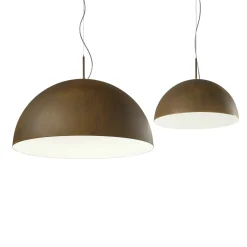 Lampada a sospensione Amalfi Ruggine e Bianco Satinato