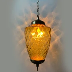 Lampada a Sospensione Amber Lantern in Vetro di Murano