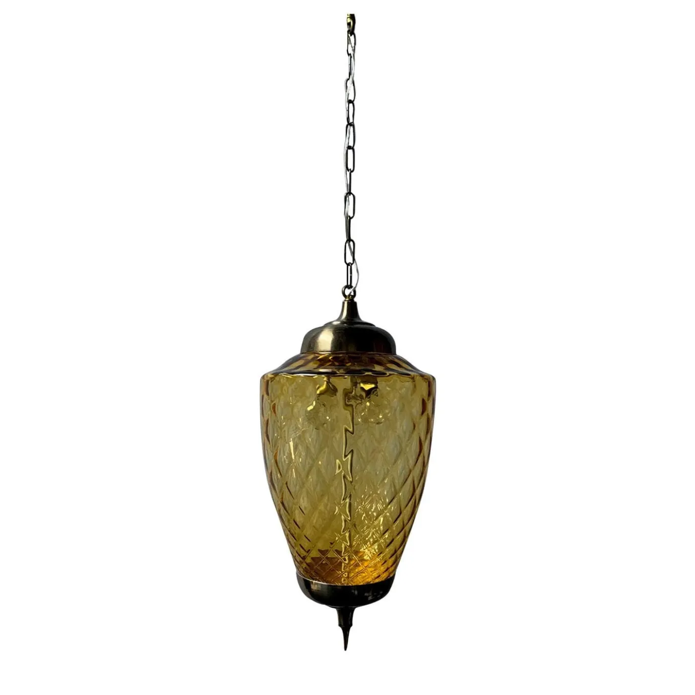 Lampada a Sospensione Amber Lantern in Vetro di Murano