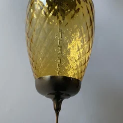 Lampada a Sospensione Amber Lantern in Vetro di Murano