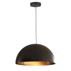 Lampada a sospensione Amedeo nera con foglia d'oro #2