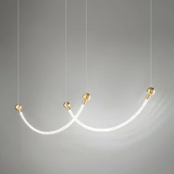 Lampada a sospensione Arco in vetro curvato