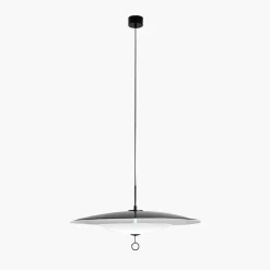 Lampada a Sospensione Astra in Metallo Nero e Avorio