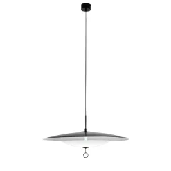 Lampada a Sospensione Astra in Metallo Nero e Avorio