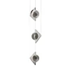 Lampada a sospensione a tre elementi in acciaio inox Oz