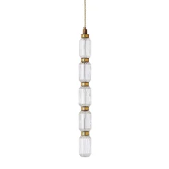 Lampada a sospensione Ballet N.6 in vetro e metallo bronzo