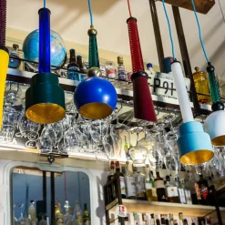 Lampada a sospensione B'Anthology N. 5 Turchese e foglia d'oro