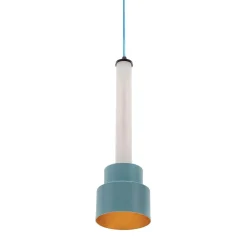 Lampada a sospensione B'Anthology N. 5 Turchese e foglia d'oro