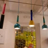 Lampada a sospensione B'Anthology in turchese e foglie d'oro