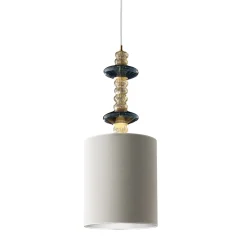 Lampada a sospensione Bon Bon Topazio e Grigio