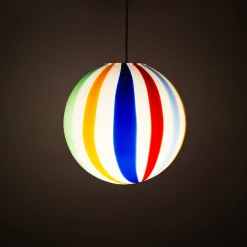 Lampada a sospensione Candy Arlecchino in vetro di Murano Canne
