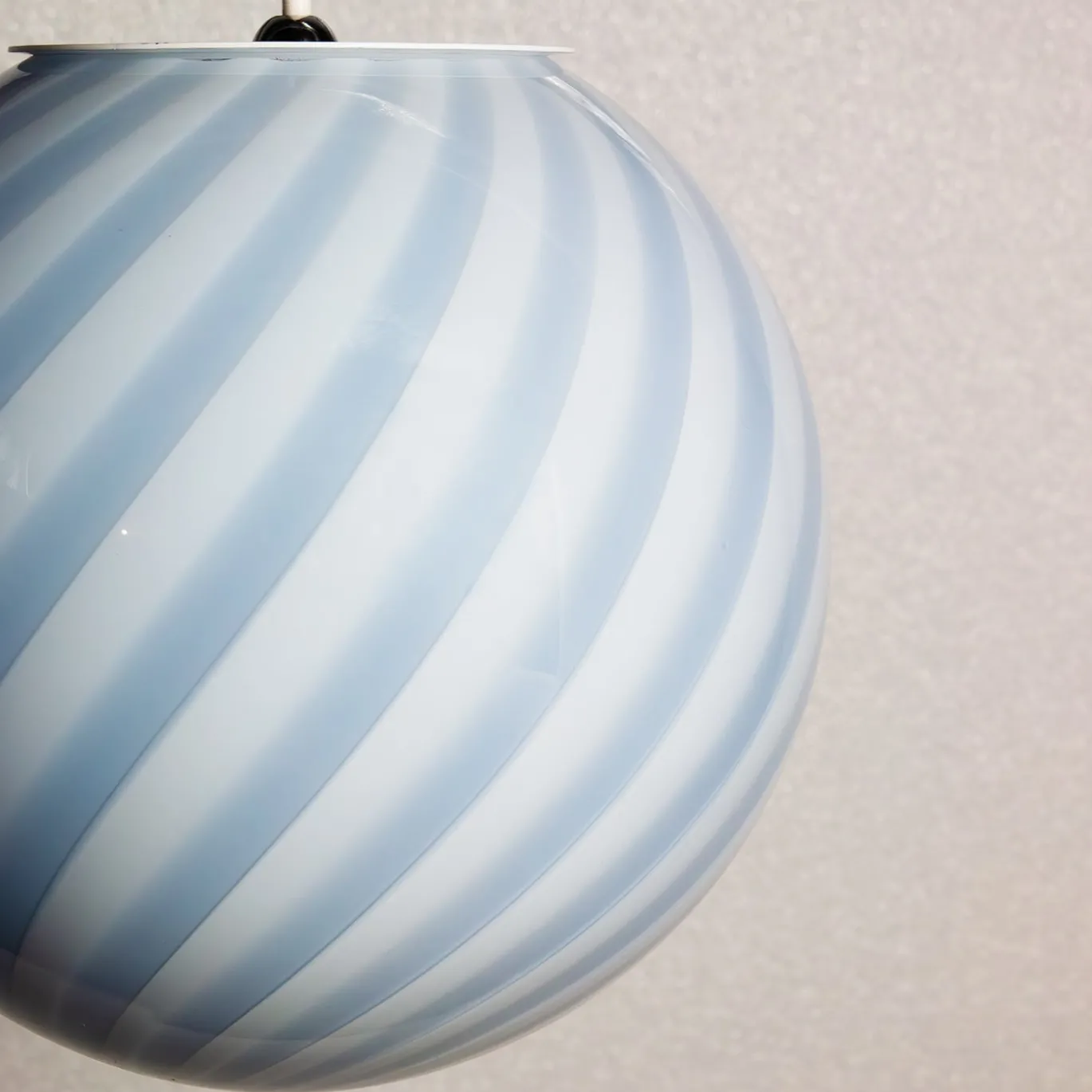 Lampada a sospensione Candy in Vetro di Murano Rigadin Ritorto Azzurro