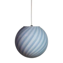 Lampada a sospensione Candy in Vetro di Murano Rigadin Ritorto Azzurro