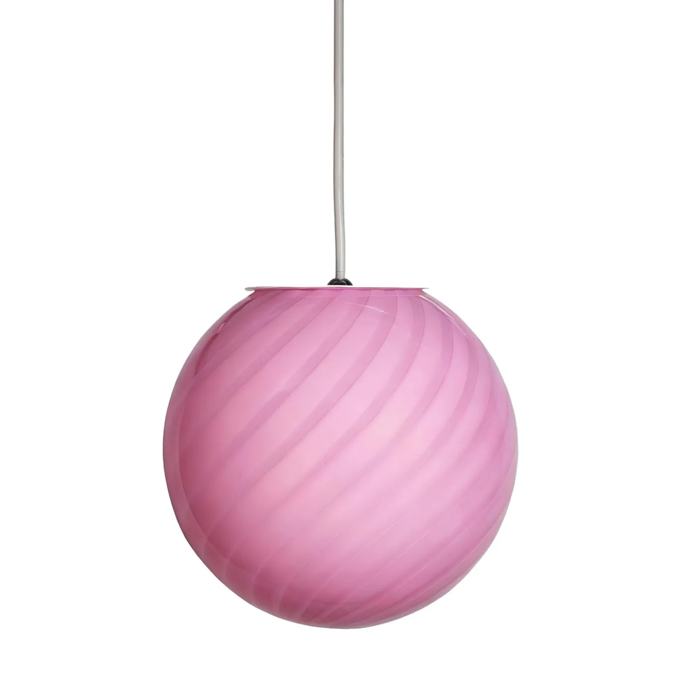 Lampada a sospensione Candy in vetro di Murano Rigadin Ritorto rosa