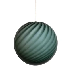 Lampada a sospensione Candy in vetro di Murano Rigadin Ritorto verde petrolio