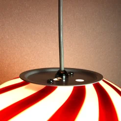 Lampada a sospensione Candy Wild Cherry in Vetro di Murano Swirl