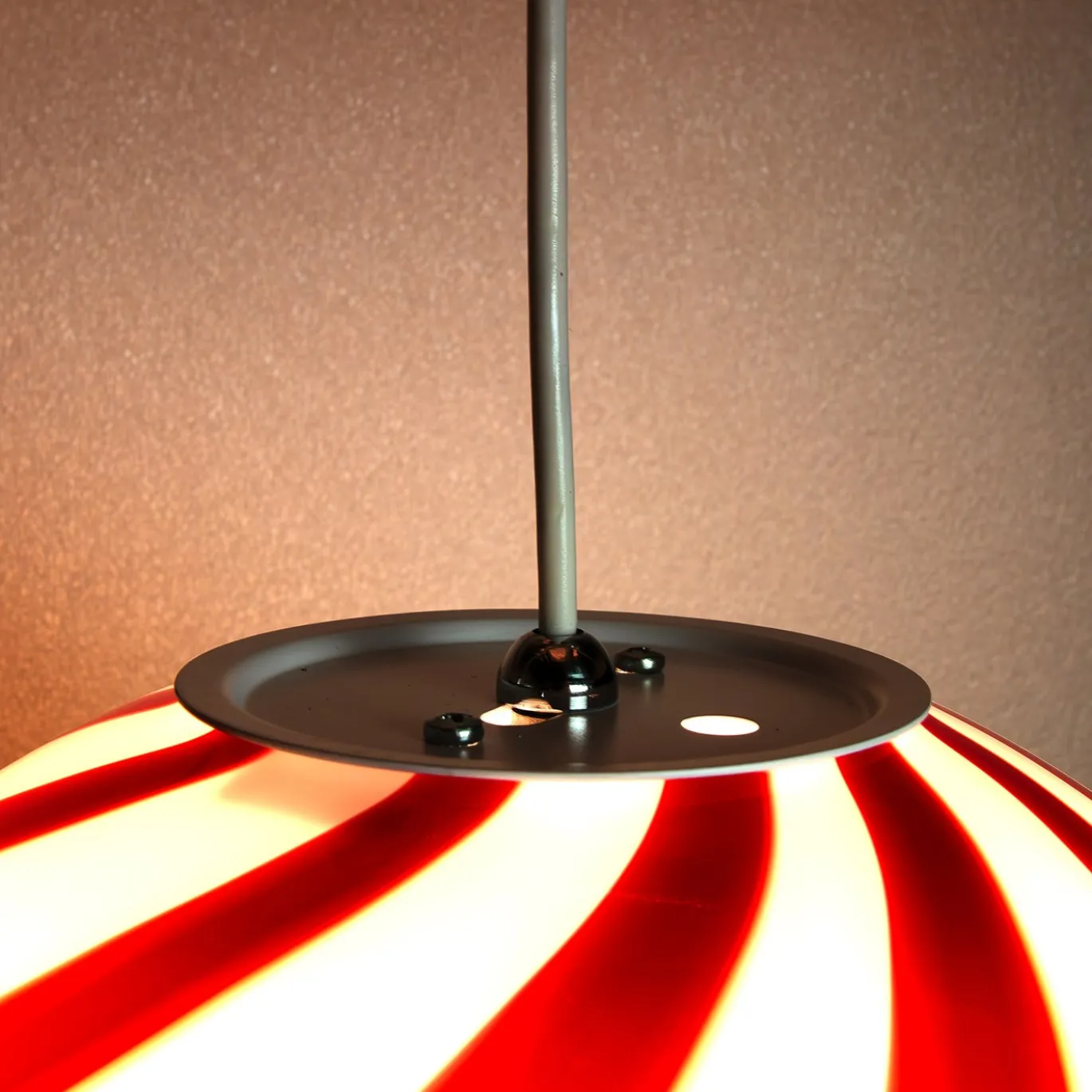 Lampada a sospensione Candy Wild Cherry in Vetro di Murano Swirl