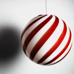 Lampada a sospensione Candy Wild Cherry in Vetro di Murano Swirl