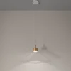 Lampada a Sospensione Concentrico a cono in vetro con finitura dorata