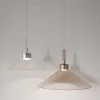 Lampada a Sospensione Concentrico a cono in vetro con finitura marrone