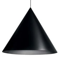 Lampada a sospensione Cono Black Di Carlo Guglielmi