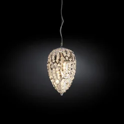 Lampada a sospensione cromata Arabesque Egg Small