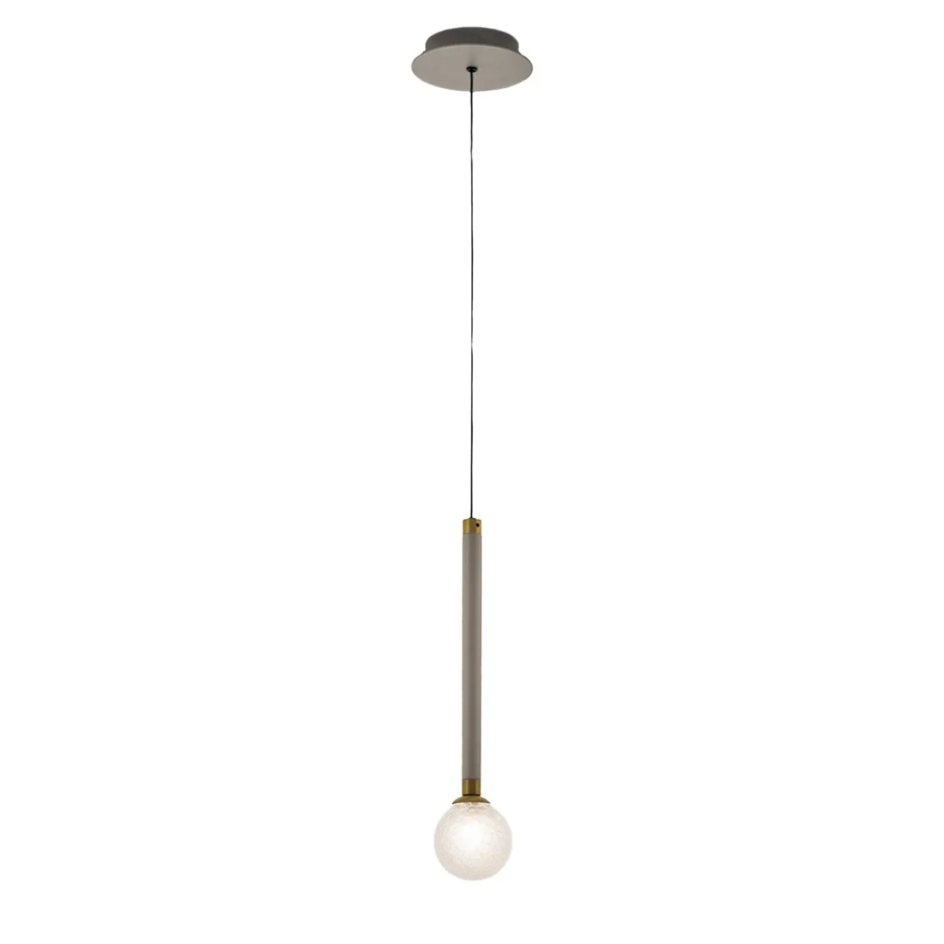 Lampada a sospensione Crystal Ball in metallo finitura Champagne