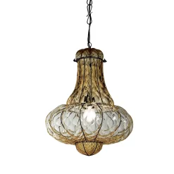 Lampada a Sospensione Doge in Vetro di Murano Giallo