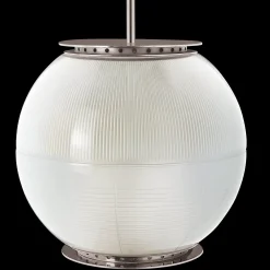 Lampada a sospensione Doppio Vetro Chrome di Ignazio Gardella