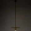 Lampada a sospensione Edi in ottone dorato