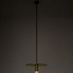 Lampada a sospensione Edi in ottone dorato