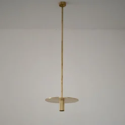 Lampada a sospensione Edi in ottone dorato