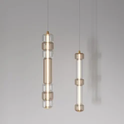 Lampada a sospensione Emozione in vetro effetto bronzo #1