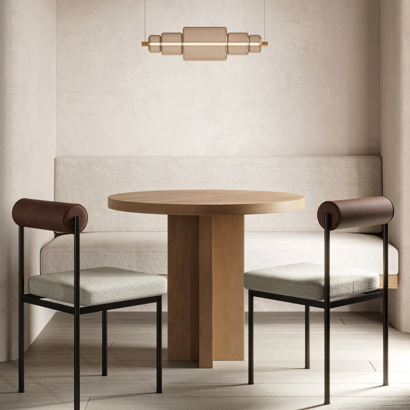Lampada a sospensione Emozione in vetro effetto bronzo #3