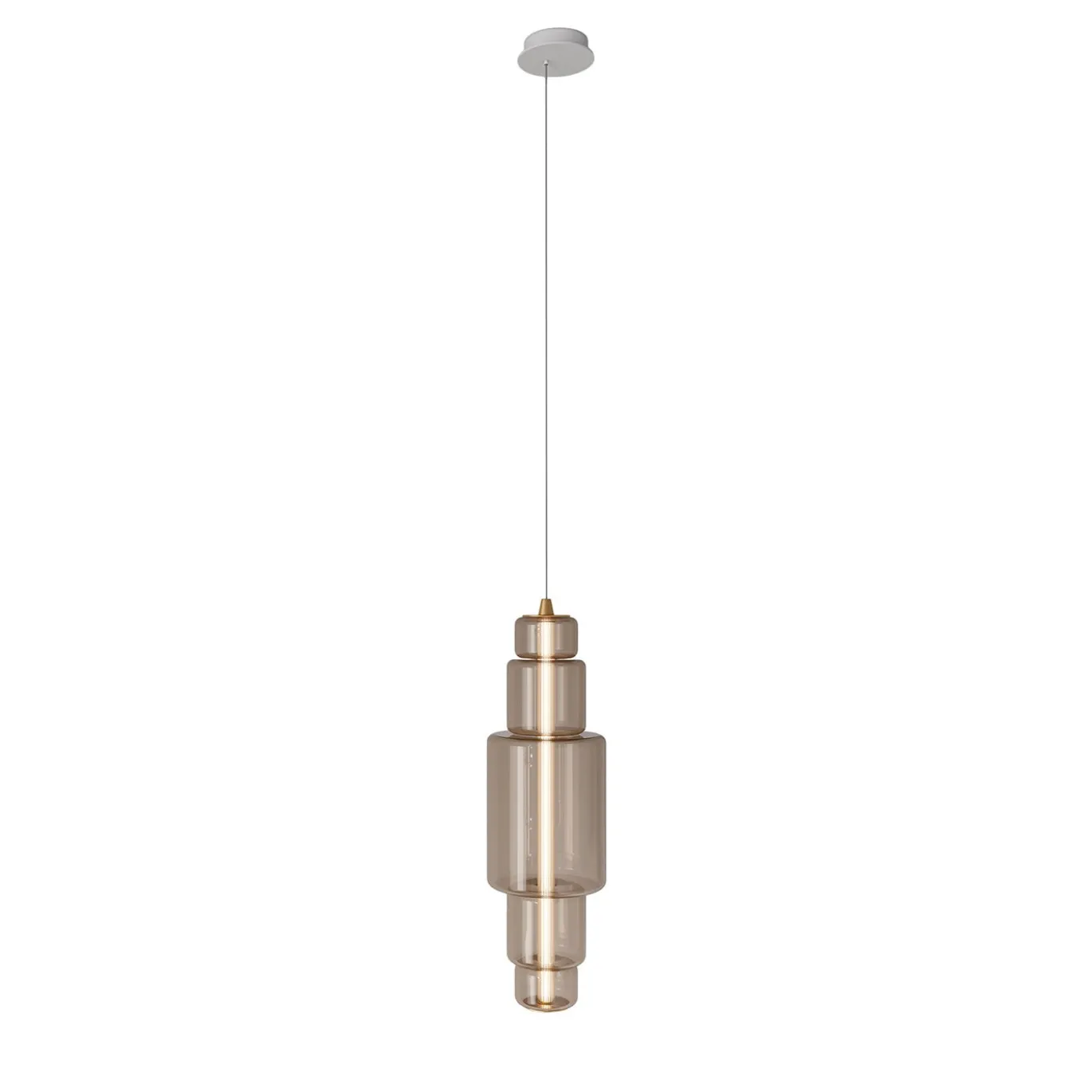 Lampada a sospensione Emozione in vetro effetto bronzo #3