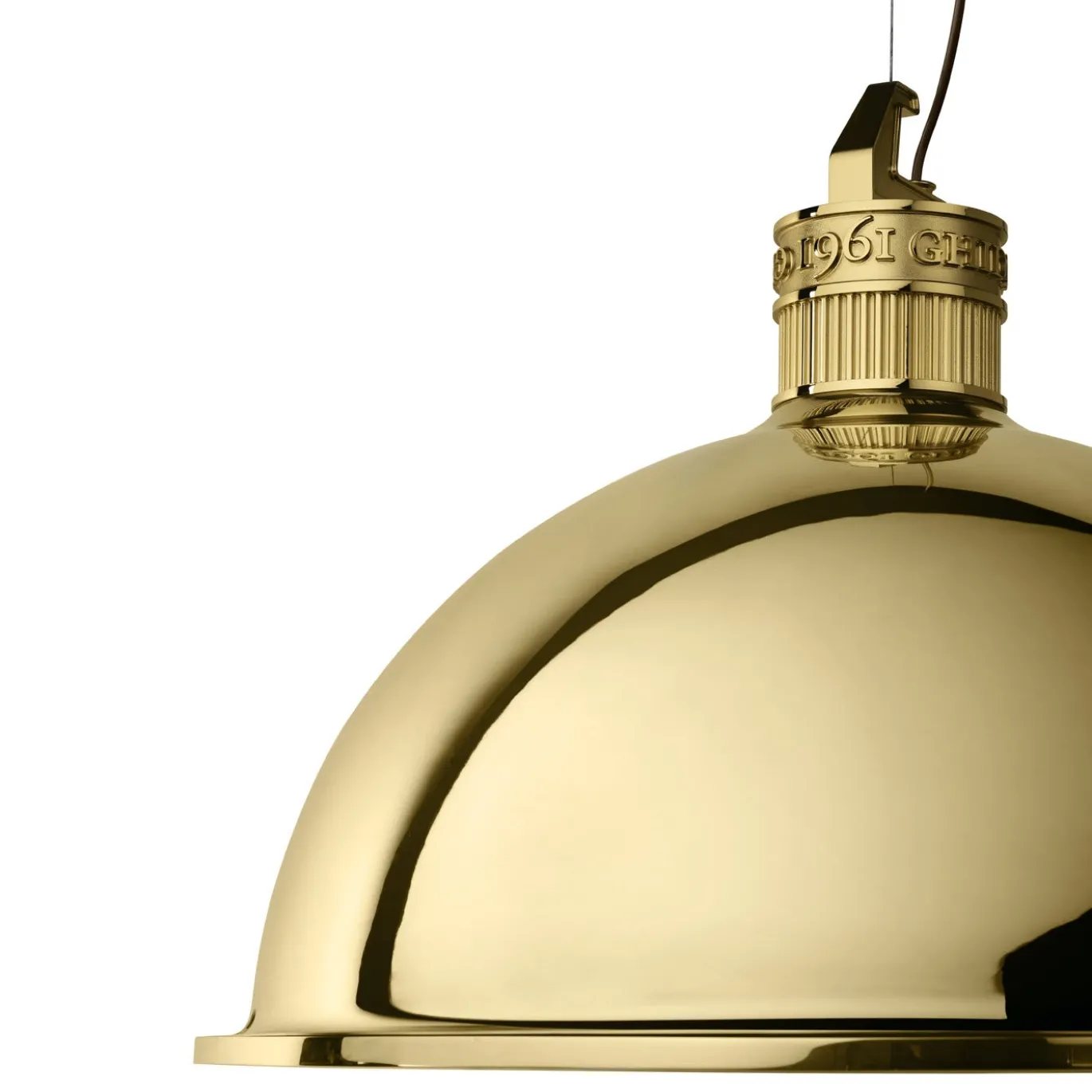 Lampada a sospensione Factory Big in ottone lucido di Elisa Giovannoni