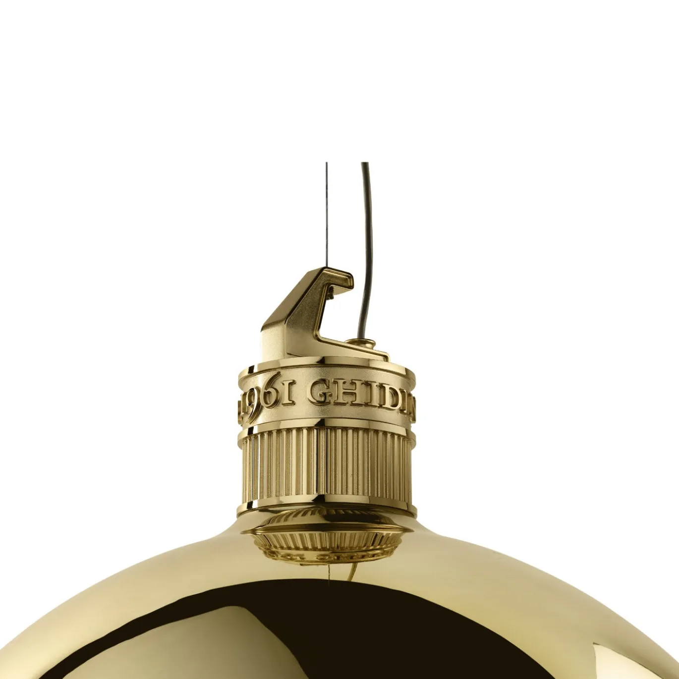 Lampada a sospensione Factory Big in ottone lucido di Elisa Giovannoni