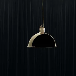 Lampada a sospensione Factory Big in ottone lucido di Elisa Giovannoni