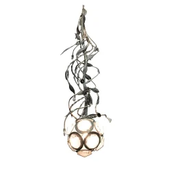 Lampada a sospensione fitomorfa in argento Snowball