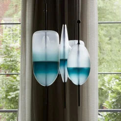 Lampada a Sospensione Flow[T] S5 in Vetro Blu di Nao Tamura