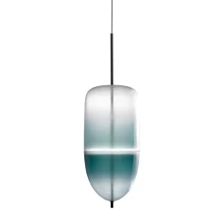 Lampada a Sospensione Flow[T] S5 in Vetro Blu di Nao Tamura