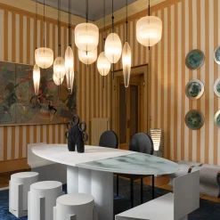 Lampada a sospensione Flow[T] S2 Off White di Nao Tamura
