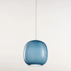 Lampada a Sospensione Forme in Vetro di Murano Blu