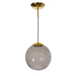 Lampada a Sospensione Gaia in Vetro di Murano Sfera Nera